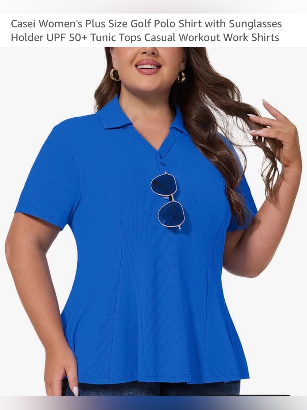 NWOT! Plus Size Polo Tunic Top - Royal Blue Size 4X Size 24 26 28